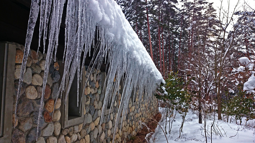 国営アルプスあづみの公園前付近の氷柱