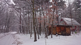 雪の学者村の風景