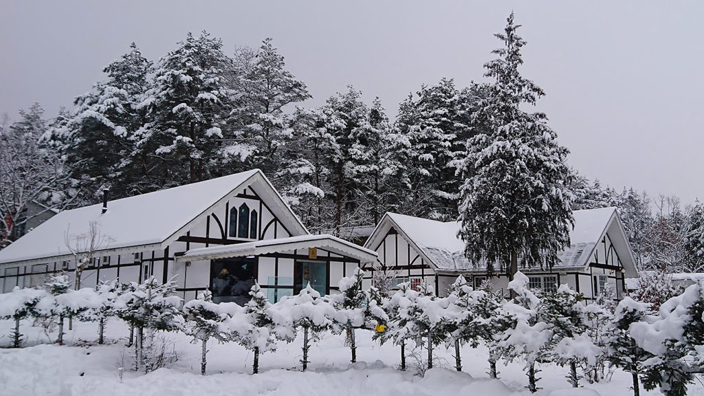 大熊美術館の雪景色